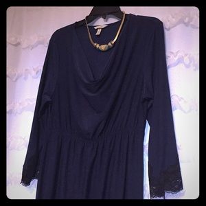 Soma Navy Blue and Black Lace Dress